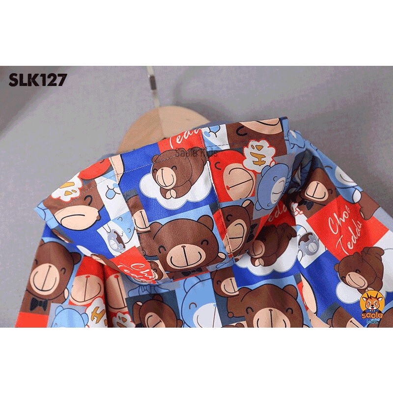 Áo khoác gió 2 màu nhiều họa tiết cho bé trai từ 9 - 18kg nhà Saola Kids - SLK127