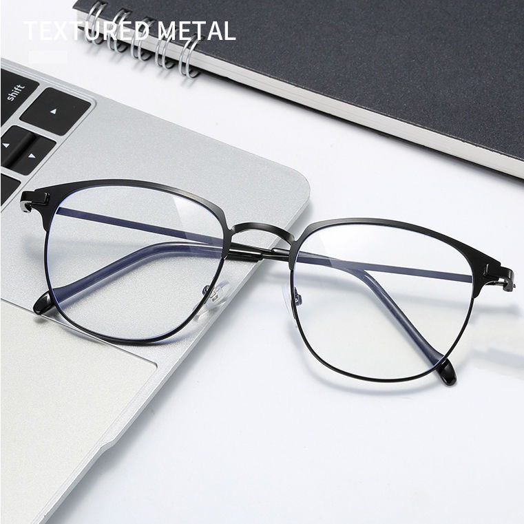 Siêu Phẩm kính 0 độ 2022, Gọng Cận Retro Kim loại thiết kế hình bầu dục đẹp mắt mã Y3007
