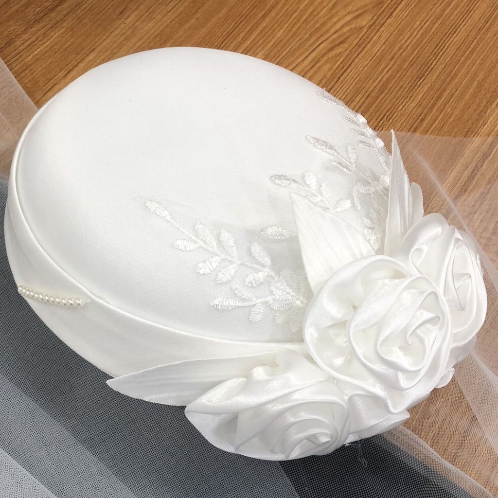 [Aishang Trang Sức Đẹp] Mũ Beret Cô Dâu Phong Cách Hepburn Anh Quốc Cổ Điển Màu Trắng Phụ Kiện Chụp Ảnh Cưới Cô Dâu
