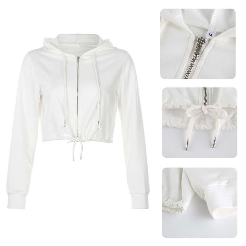 Áo hoodie lửng tay dài màu sắc trẻ trung cá tính cho nữ
 | BigBuy360 - bigbuy360.vn