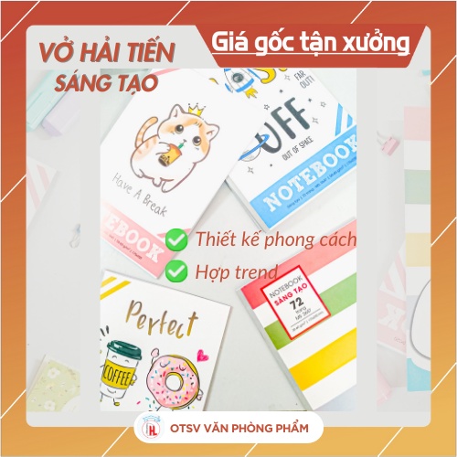 Combo 10 vở kẻ ngang HẢI TIẾN SÁNG TẠO 72 trang, 120 trang, giấy không bụi CHÍNH HÃNG CAO CẤP