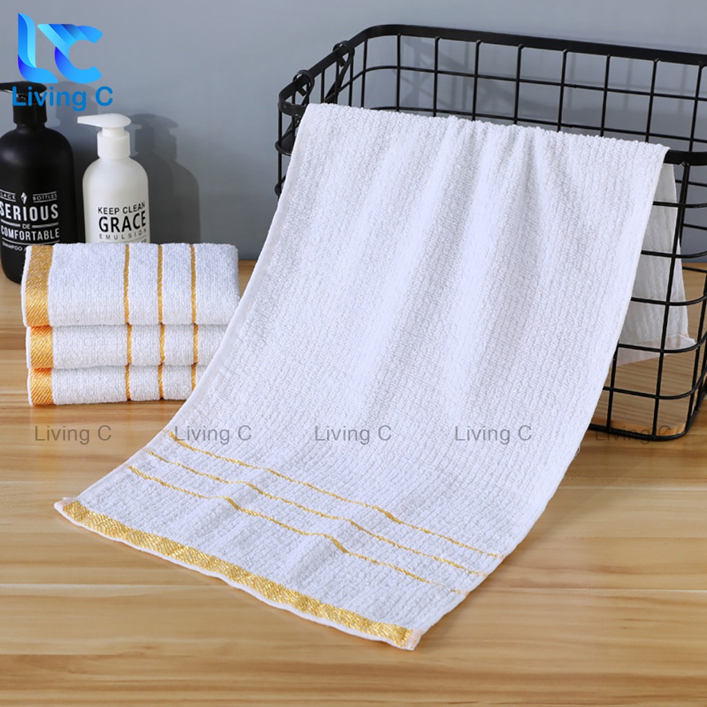 Khăn lau mặt cotton 100% Living C , khăn tắm đa năng sợi bông 100% từ thiên nhiên _KCT