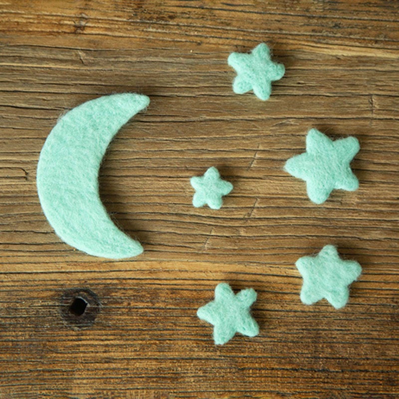 Phụ Kiện Trang Trí Chụp Ảnh Cho Bé Hình Trăng Sao Chất Liệu Len Dễ Thương