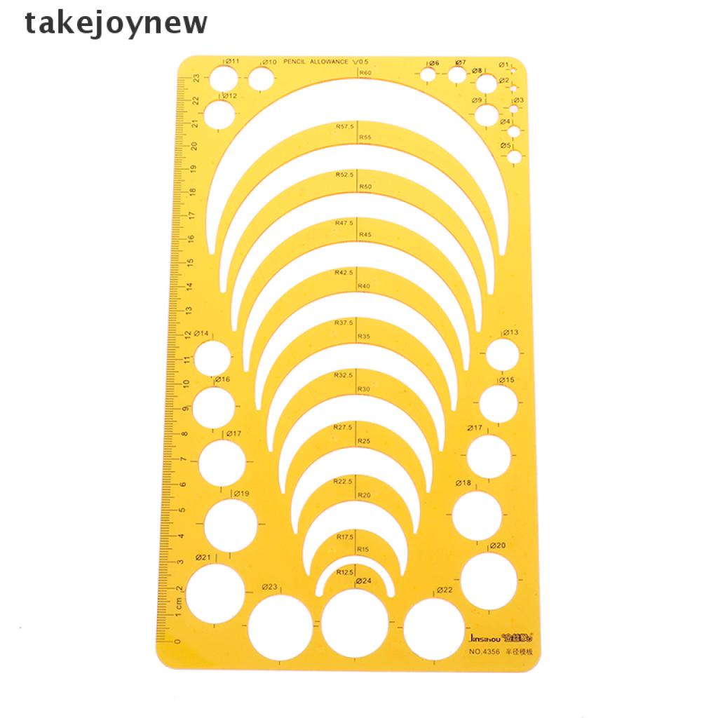 [takejoynew] K Resin Template Ruler Stencil Measuring Tool Drawing Many Size Round Circle 