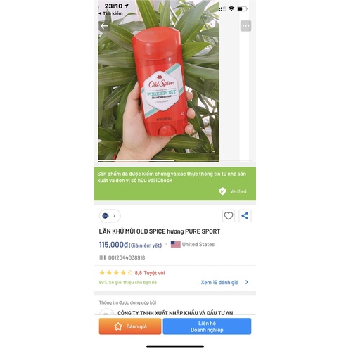 Lăn khử mùi mỹ Old Spice