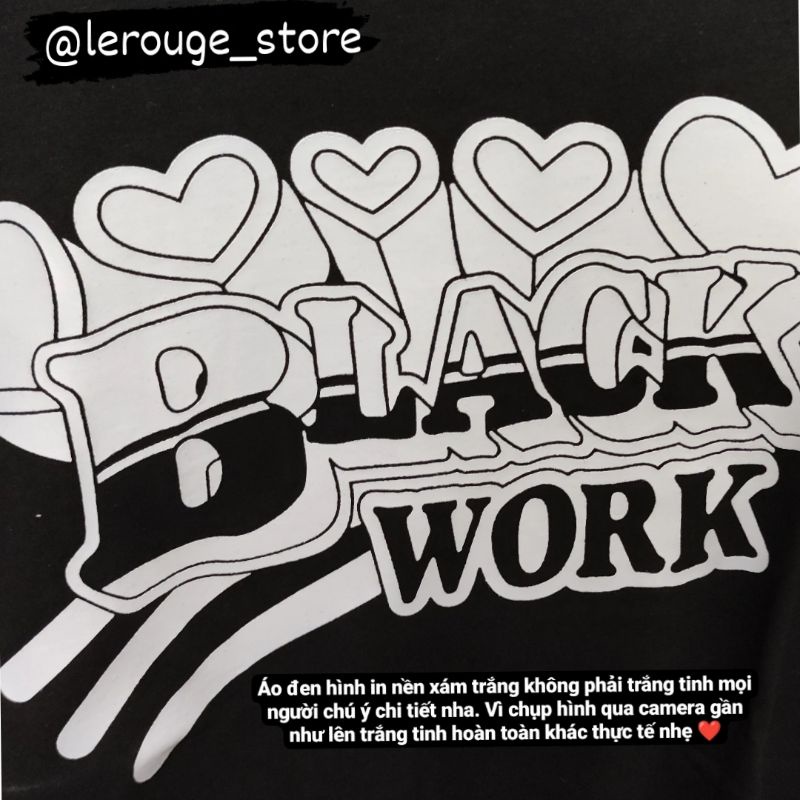 Áo thun unisex in chữ Black Work local brand Trung phong cách hiphop cá tính Heart in Heart có size (