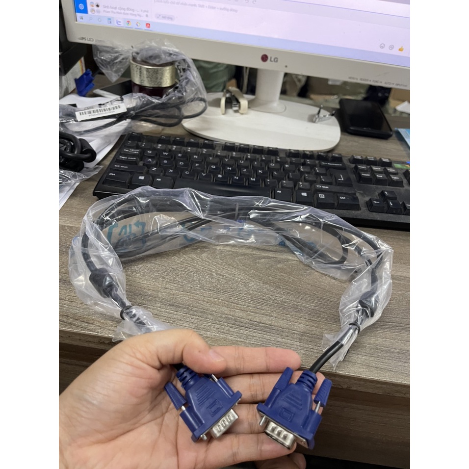 Dây VGA HP AMNCK xịn dài 1.5M Cáp VGA 3M 5M trắng chống nhiễu hàng chất lượng giá rẻ ADOO