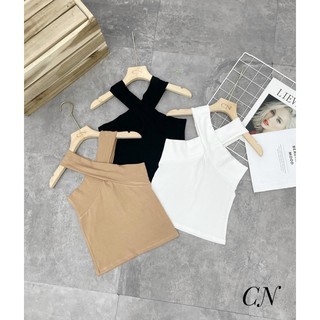 Áo kiểu cổ chéo thun co dãn