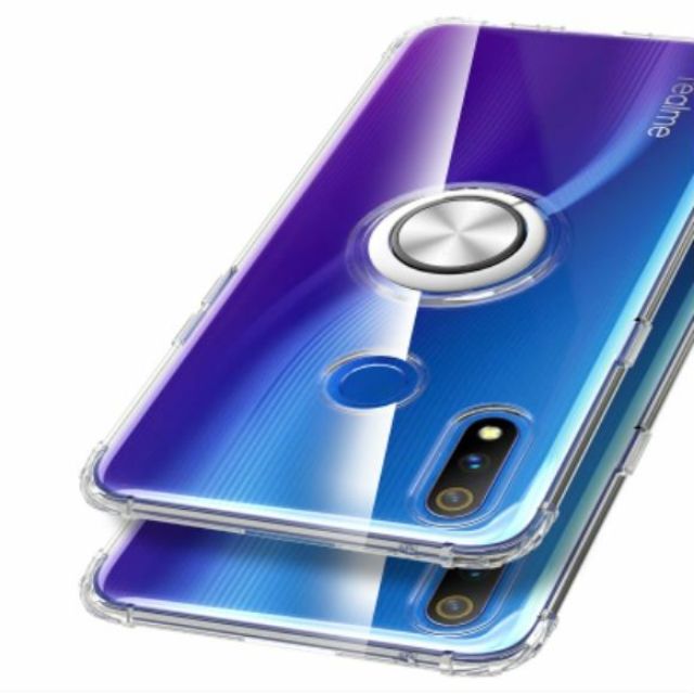 Ốp lưng Oppo Realme 3 Pro FREESHIP Từ 50k chống sốc giá đỡ Iring trong suốt