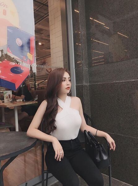 Áo yếm cổ chéo chất montoghi Quảng châu nhiều màu sắc