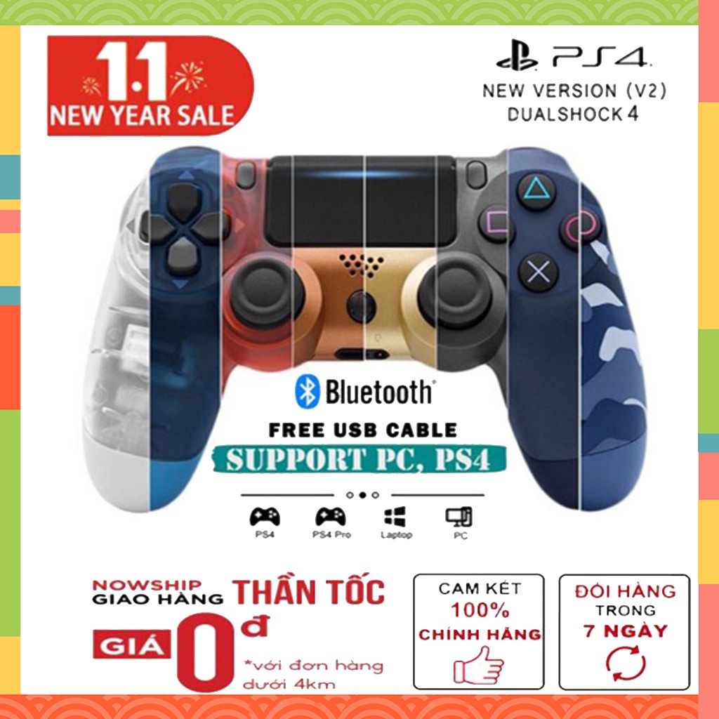 dualshock 4 Tay cầm chơi game kết nối bluetooth hỗ trợ Điện thoại / PC / Laptop / Smart Phone