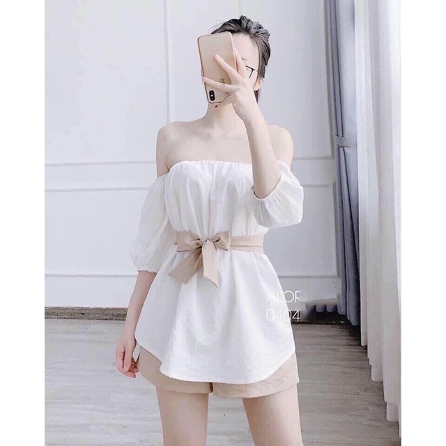 SET ÁO TRỄ VAI + QUẦN ĐÙI BIGSIZE 55-85kg