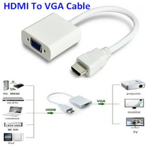 Cáp chuyển đổi HDMI VGA - Cáp chuyển HDMI VGA Có Audio hàng chất lượng cho máy tính laptop