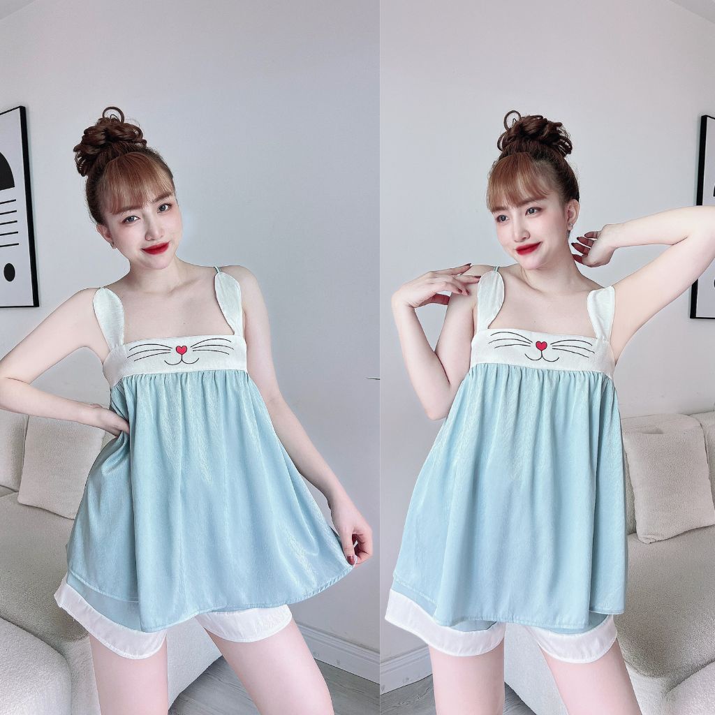 Đồ Ngủ Nữ BIGSIZE MIKY, Đồ Ngủ Sexy cao cấp mềm mại xinh xắn &lt; 70KG