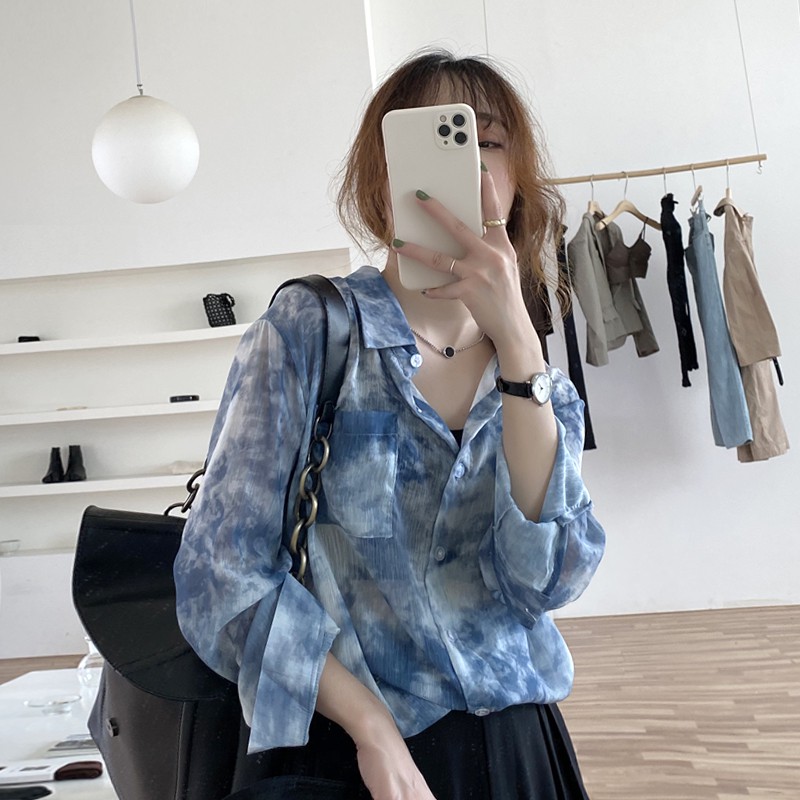 Áo Sơ Mi Tay Dài Dáng Rộng Kiểu Retro Phong Cách Hàn Quốc