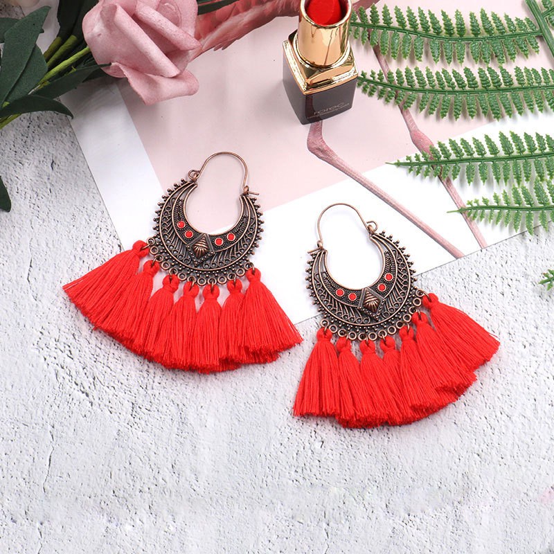Hoa tai tua rua khuyên tai boho nữ xinh xắn - Mã HT046
