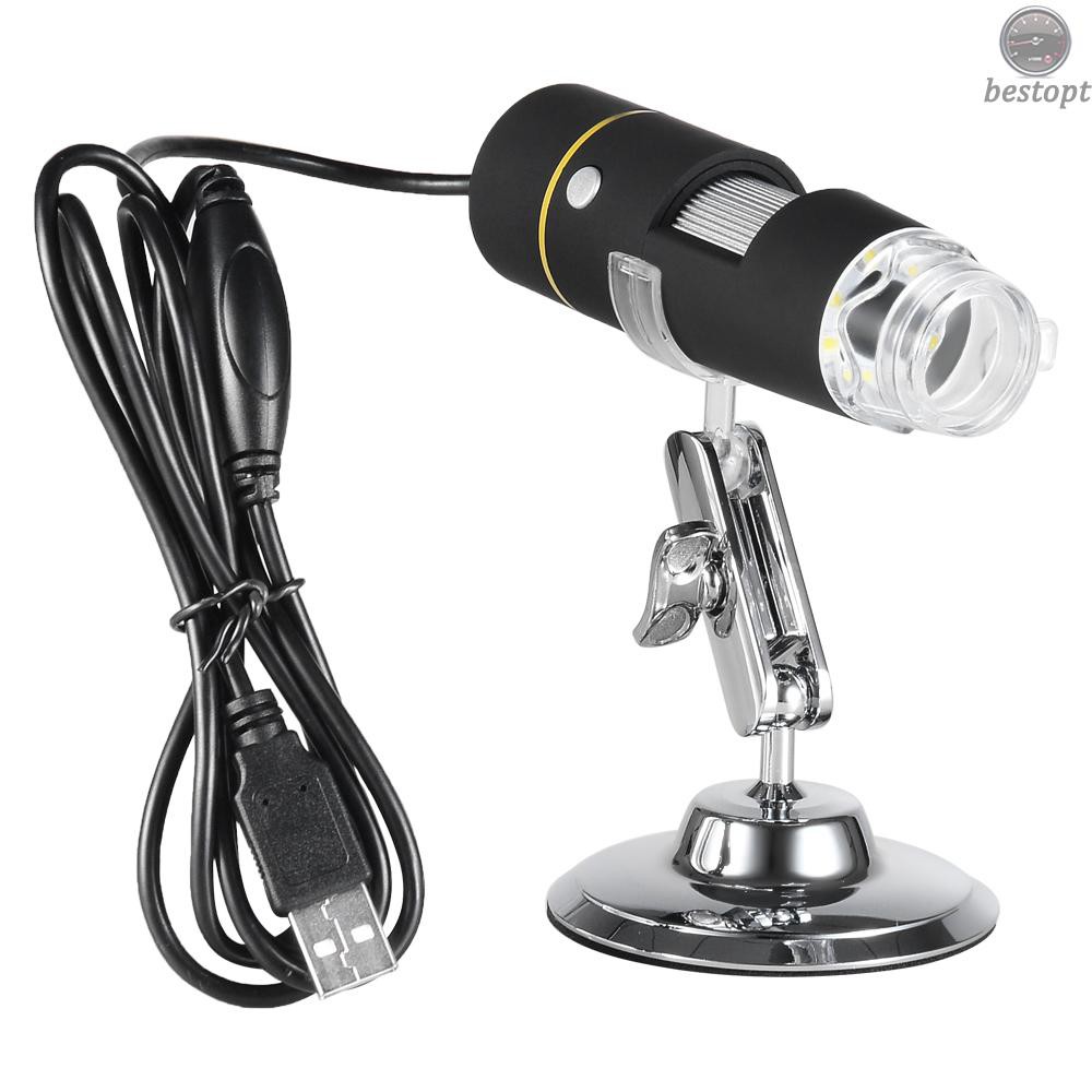 B&O 1000X Magnification USB Digital Microscope with OTG Function Endoscope 8-LED Light Magnifying Glass Magnifier with Stand