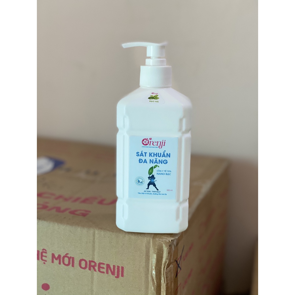 Dung dịch Rửa tay, sát khuẩn đa năng - cồn 70 độ, nano bạc hương thơm tinh dầu tự nhiên Quế/Bạc Hà/Hoa Hồng chai 500ml | BigBuy360 - bigbuy360.vn