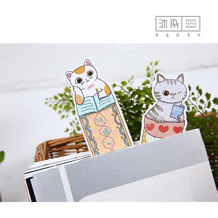 Bộ 30 thẻ đánh dấu sách chủ đề Mèo - Bộ thẻ bookmark - M498