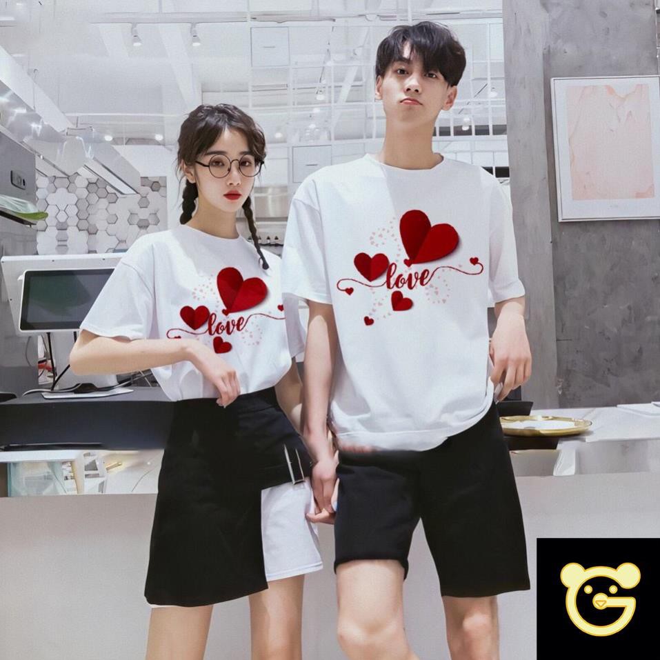 ( MẪU HOT ) Áo Đôi Áo cặp Nam Nữ Cotton HÌNH shop mẹ gấu thiết kế