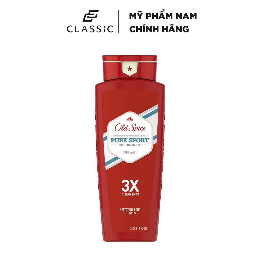 Sữa Tắm Nam Old Spice Pure Sport 3X Clean 532ml - Chính hãng USA