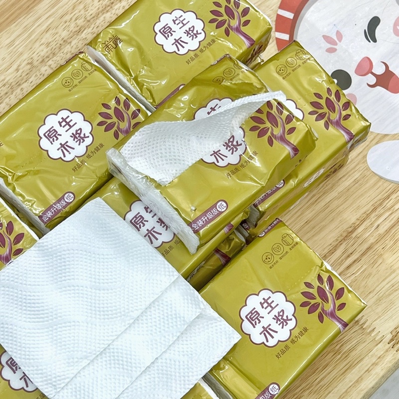 combo 8 gói khăn giấy khô mini nội địa- khăn giấy du lịch rất dày, dai, không lem bột giấy tại nguyễn gia group: