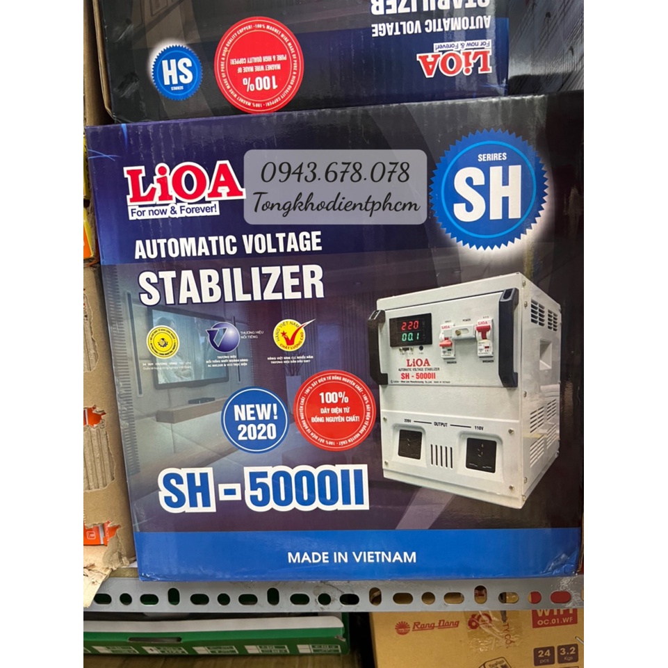 [BH 2 Năm] Ổn áp LiOA 5KVA SH-5000 II Loại 1 Pha (Mới 2020)-Hàng Chính Hãng