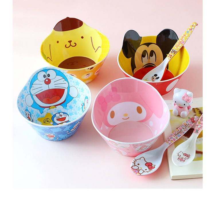 Bát nhựa Hello Kitty KT204 / Bát ăn cho bé hình Hello Kitty , Doraemon