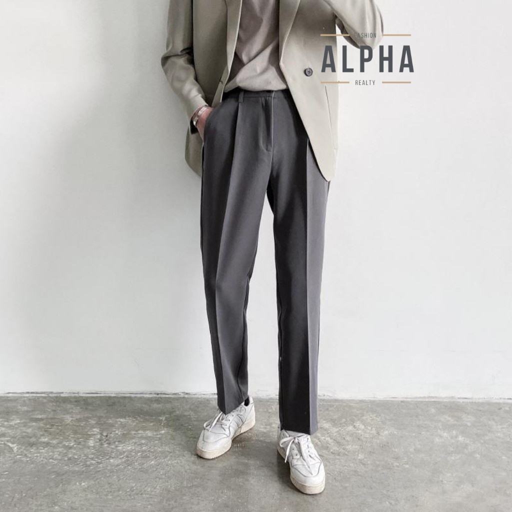 Quần âu nam dáng suông công sở chất tuyết mưa phong cách Hàn Quốc AU01 - OVERMAN