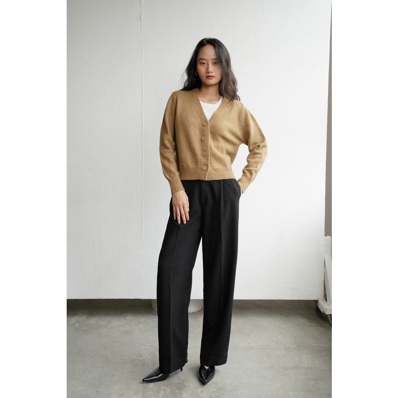 Áo khoác len cardigan nữ dáng ngắn oversize (Nâu Be)_MONOTALK T30003FB | BigBuy360 - bigbuy360.vn