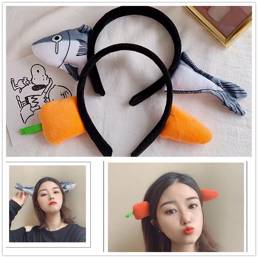 Cài tóc hình cà rốt / cá mập dễ thương vui nhộn cho nữ