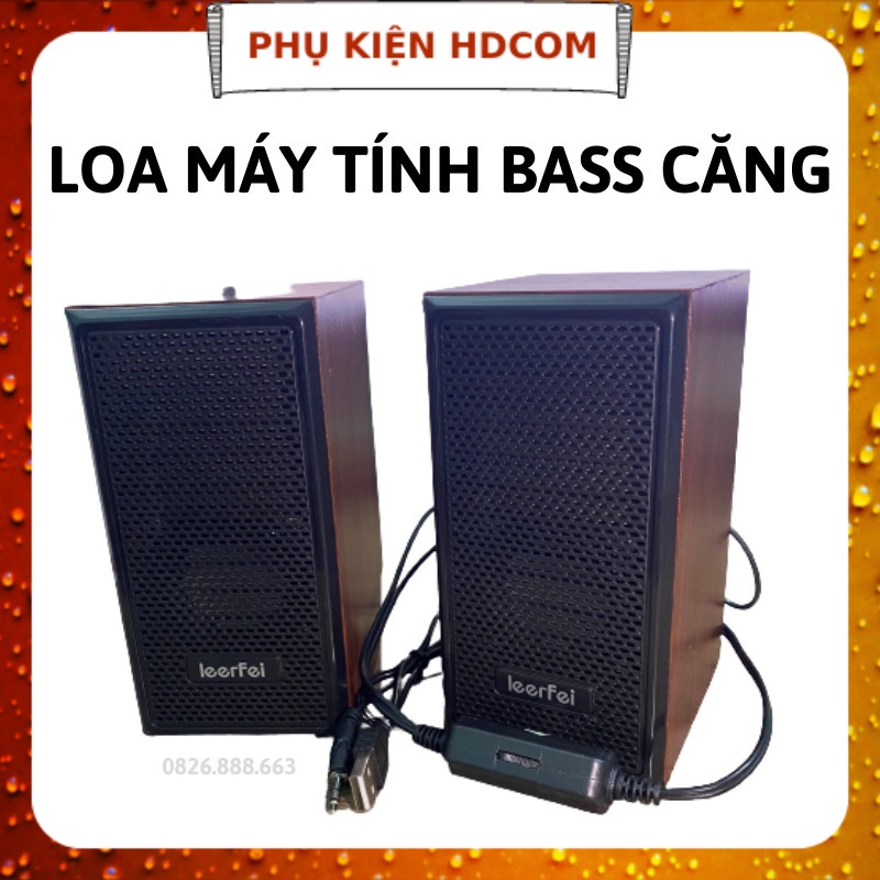 Loa máy tính, loa vi tính vỏ gỗ để bàn máy tính dễ thuơng