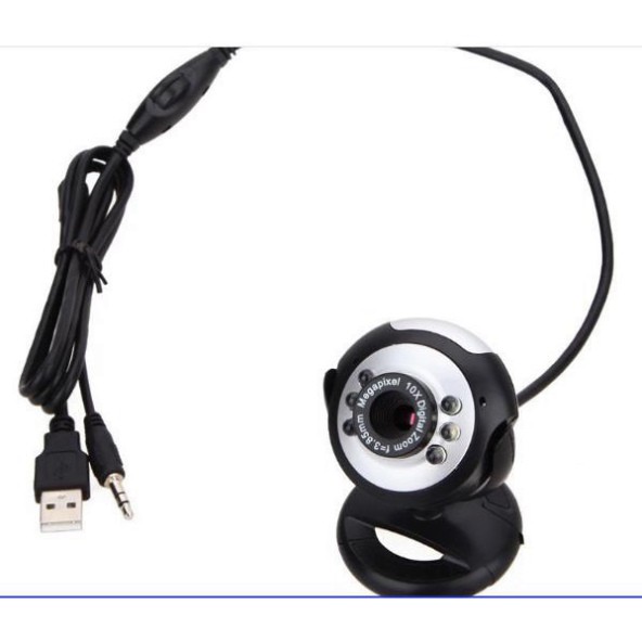 Webcam 720P HD siêu nét + xoay 360 độ kèm Micro đàm thoại dạy học trực tuyến