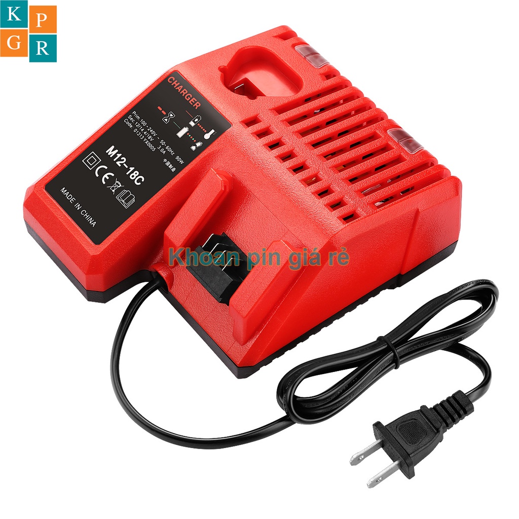 Sạc pin MILWAUKEE 12V-18V M12-18C Li-ion nhận mạch zin