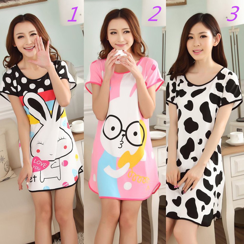 Đầm ngủ nữ in hoạt hình dễ thương | BigBuy360 - bigbuy360.vn
