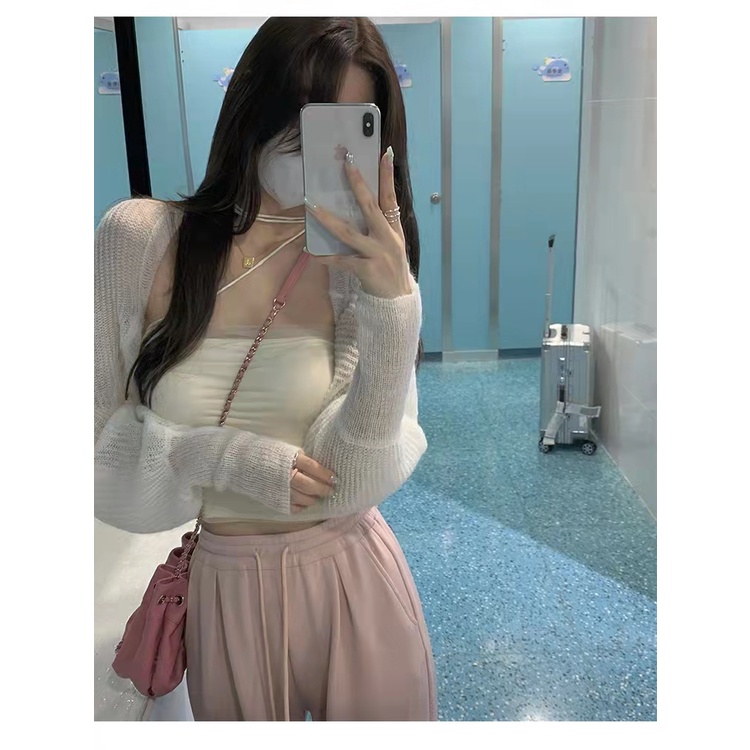 Áo Khoác Cardigan Dệt Kim Tay Dài Chống Nắng Thiết Kế Mới Thời Trang Mùa Hè Cho Nữ