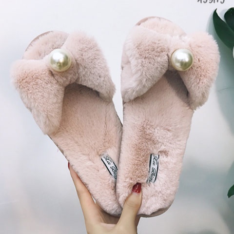 Dép Quai Ngang Chống Trượt Đính Ngọc Trai Phong Cách Hàn Quốc Mới Cho Học Sinh