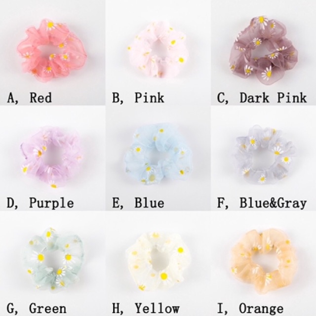 Dây buộc tóc mỏng co giãn hình hoa cúc thời trang Hàn Quốc