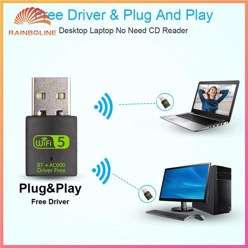 Usb Thu Tín Hiệu Thẻ Mạng Wifi Bluetooth Không Dây 600m 2.4 / 5.8ghz