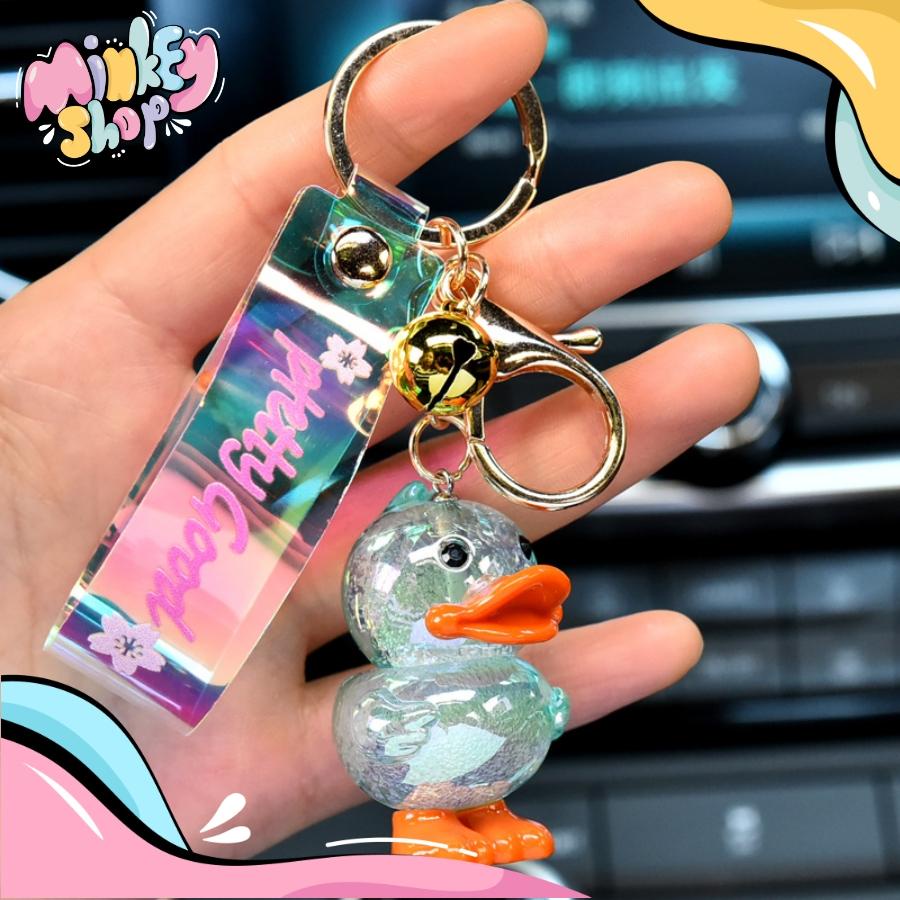 Móc Khóa Vịt Pha Lê Cao Cấp Đáng Yêu Với Nhiều Màu Sắc Cute Phụ Kiện Túi Xách Balo Dễ Thương 02MKV -Minkey