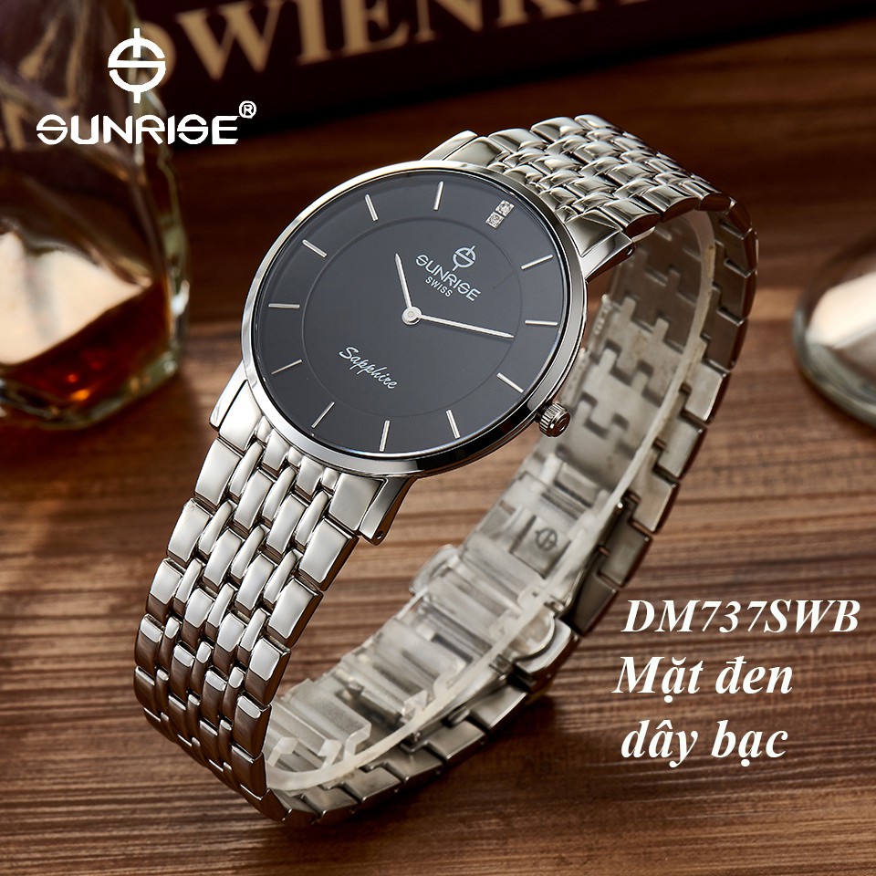 Đồng hồ nam Sunrise DM736SWB và DM737SWB siêu mỏng kính Sapphire chống xước Fullbox c | WebRaoVat - webraovat.net.vn
