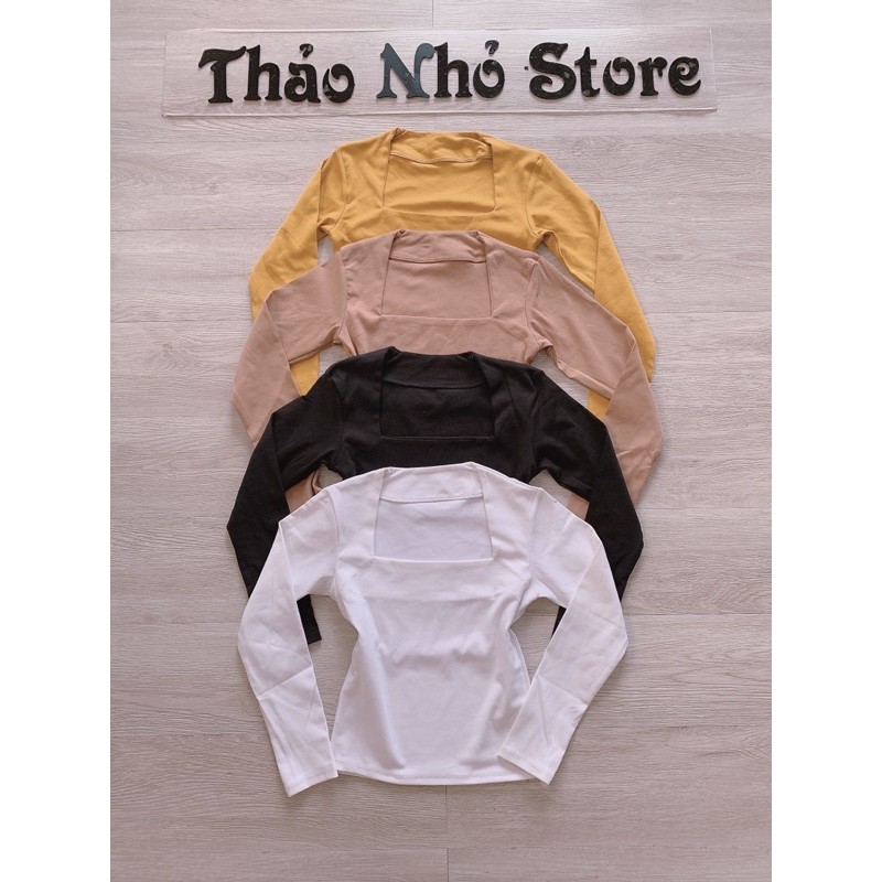 áo thun tay dài cổ vuông