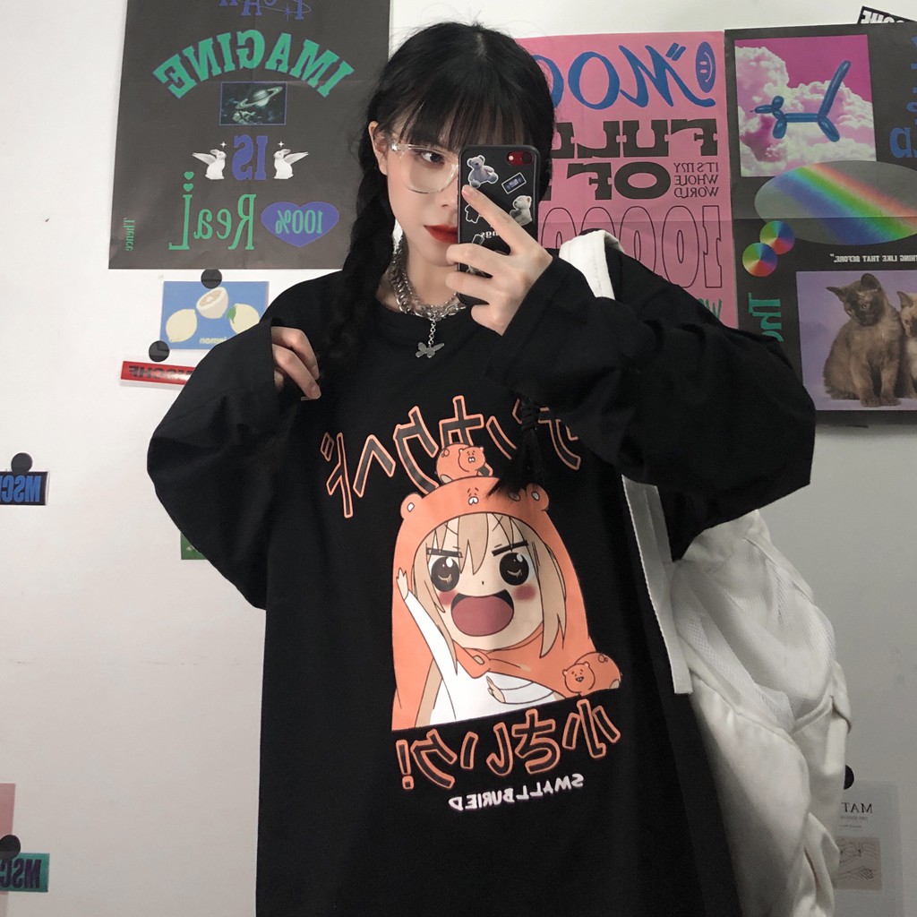 Áo thun tay dài form rộng SMALLBURIED NEKO.SG, Áo thun Streetwear Ulzzang SWT47