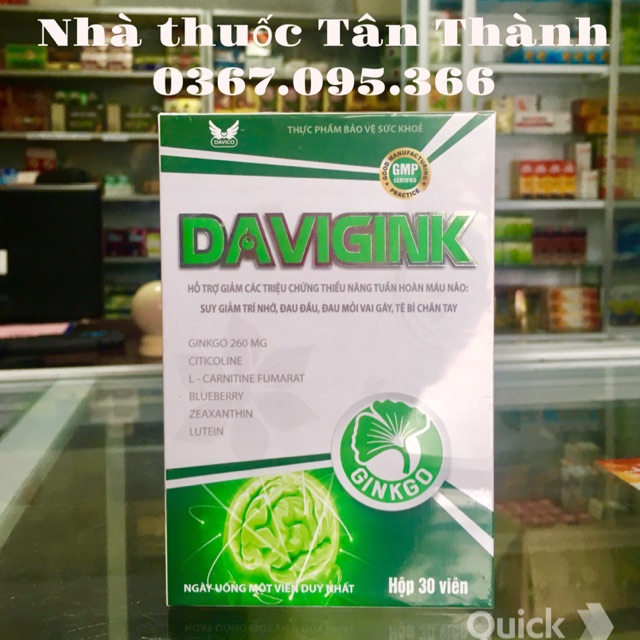 Davigink - Hoạt huyết dưỡng não cao cấp ngày 1 viên duy nhất