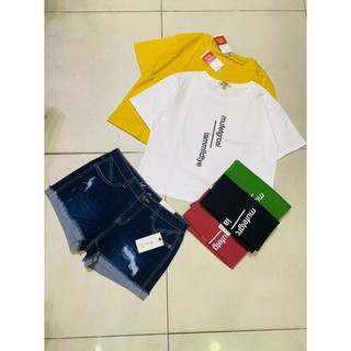 Áo thun cotton croptop lửng