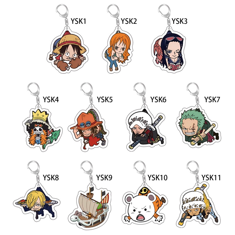 Móc Khóa In Hình Nhân Vật Luffy Zoro Sanji Phim Hoạt Hình One Piece