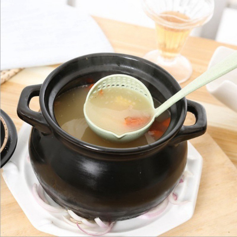 Muỗng nhựa 2 trong 1 cán dài