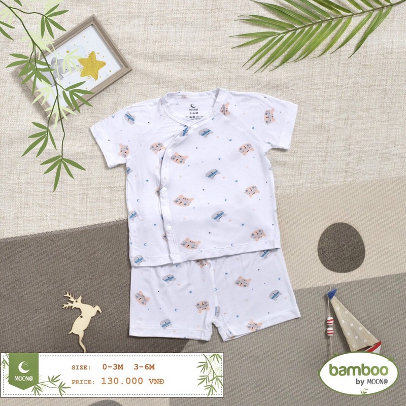 Bộ Moon ngắn sơ sinh chất bamboo