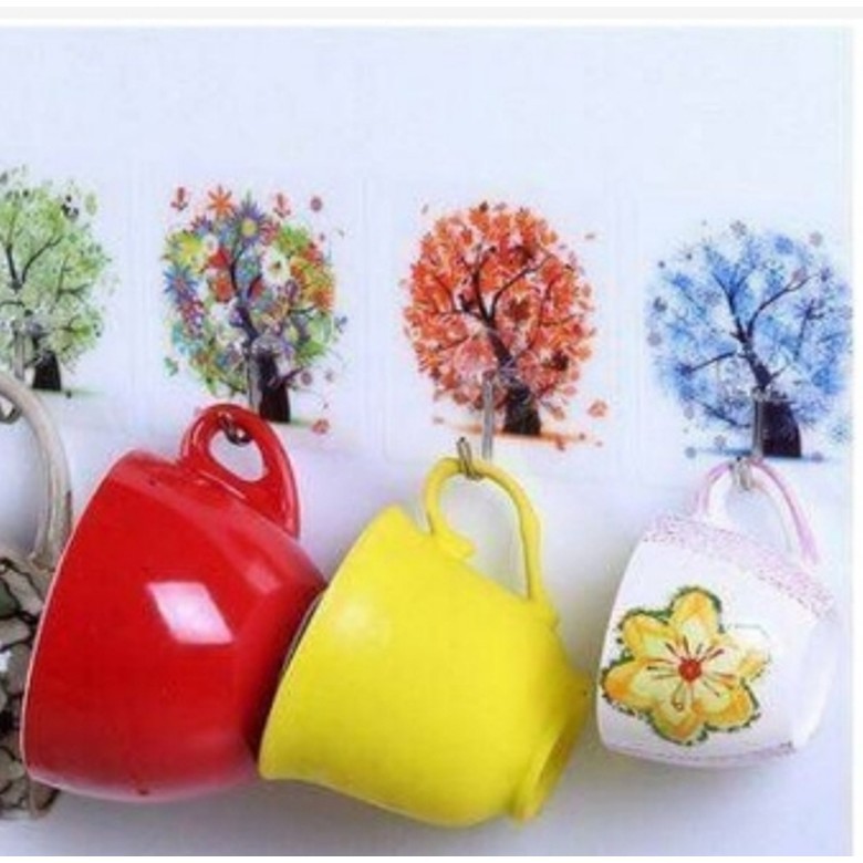 Combo 10 móc dán tường chịu lực treo đồ họa tiết 3D