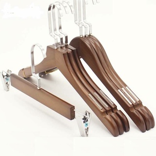 Móc treo quần áo/kẹp quần, móc treo gỗ có đệm vai và rãnh chống trượt